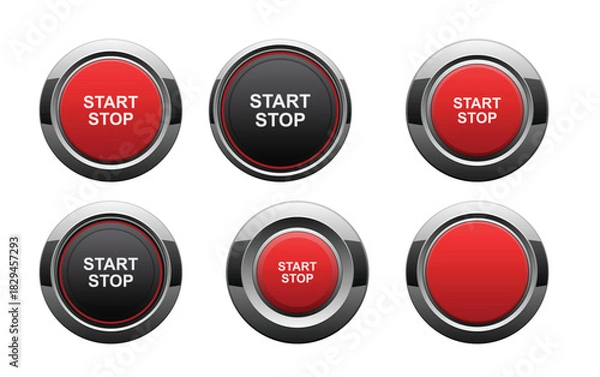 Fototapeta start and stop engine button