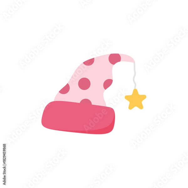 Obraz Cartoon sleeping hat. Vector illustration. 