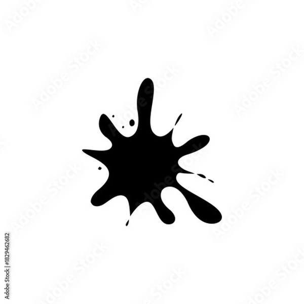 Obraz Black ink blots spot. Paint ink splatter vector illustration