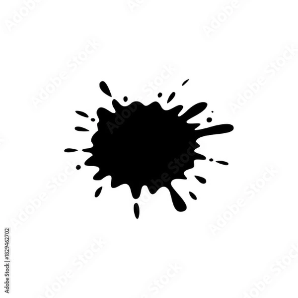 Obraz Black ink blots spot. Paint ink splatter vector illustration