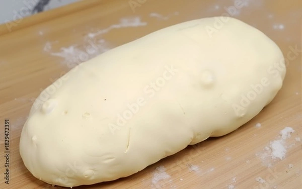 Obraz Raw Dough for Small Bread Loaves. High quality