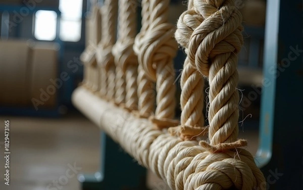 Obraz Ropes in rope making industry. High quality