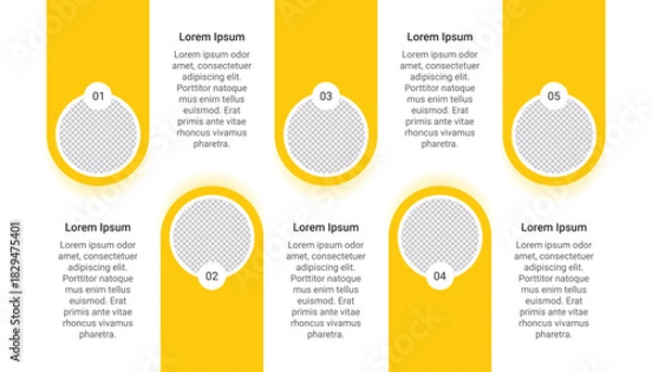 Obraz Five Step Process Infographic Template