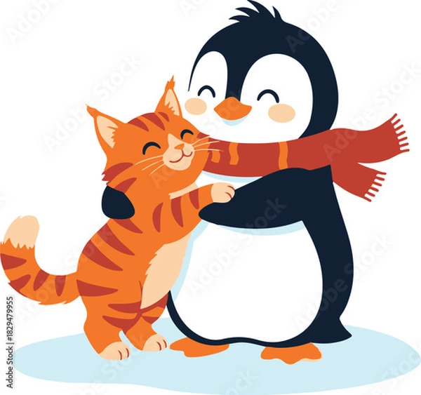 Obraz cat and penguin