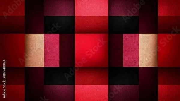Obraz Vibrant Magenta and Black Distorted Checkerboard