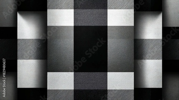 Obraz Distorted Red and Black Buffalo Check Grid