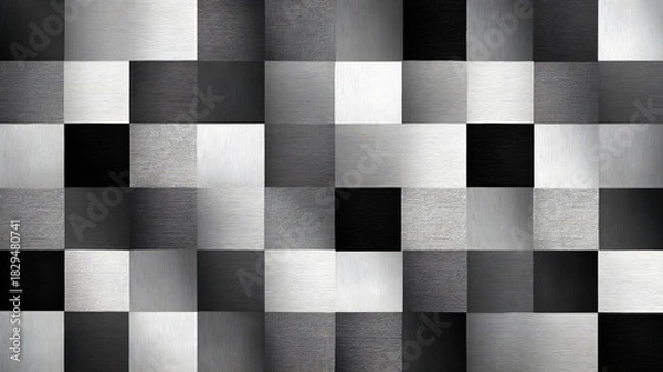 Obraz Retro Orange and Brown Large Windowpane Check