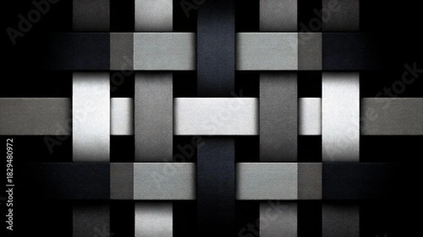 Obraz Monochrome Grey and Black Micro Herringbone