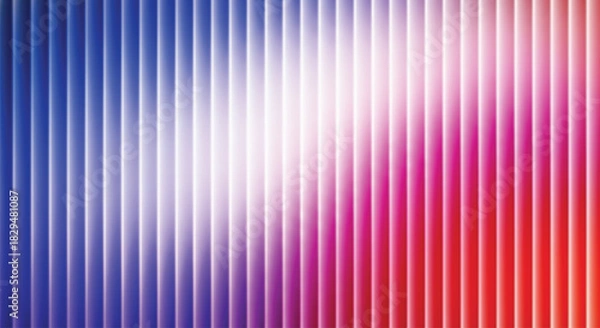 Fototapeta A abstract vertical background showcases a striking color gradient across parallel, three-dimensional ribbed lines, creating a modern, dynamic visual texture with strong color contrast.