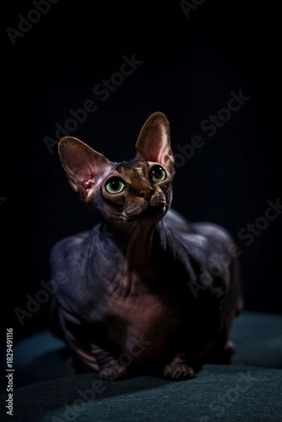 Obraz sphynx cat on a dark background