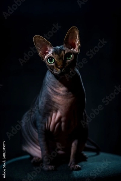 Obraz sphynx cat on a dark background
