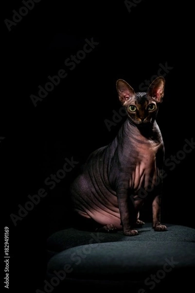 Obraz sphynx cat on a dark background
