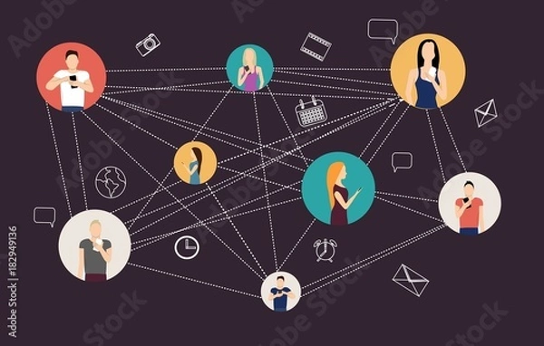 Fototapeta background social networks