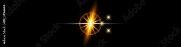Obraz Collection of Festive sparklers with bright stars on a dark background and transference illustrations glow with and shiny sparkling light png 