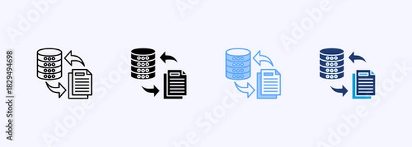 Obraz Data Transaction Icon Set Multiple Style Collection Element For Design