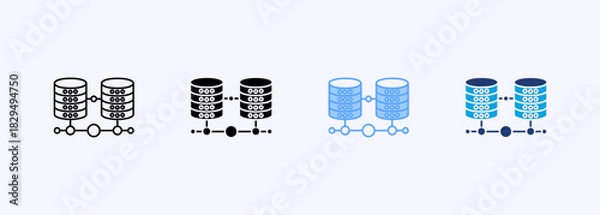 Obraz Database Connection Icon Set Multiple Style Collection Element For Design