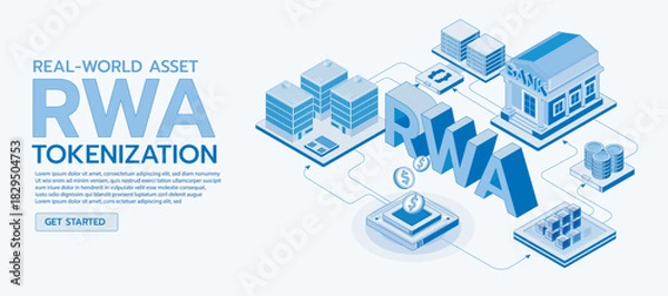Obraz Real-World Assets Tokenization Isometric