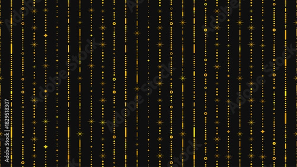 Obraz Golden Festive Vertical Lines Seamless Pattern