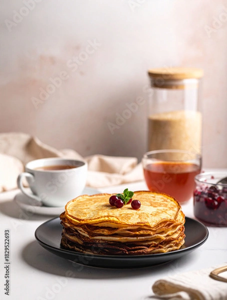 Obraz crêpes et confiture