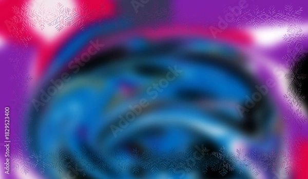 Fototapeta Dark Abstract Blue Vortex Background, Psychedelic Purple and Magenta Swirl with Deep Black Hole Center Digital Art