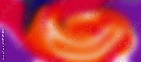 Fototapeta Fiery Abstract Swirl Background, Dynamic Red and Orange Liquid Vortex on Deep Purple, Heat Energy Motion Graphic