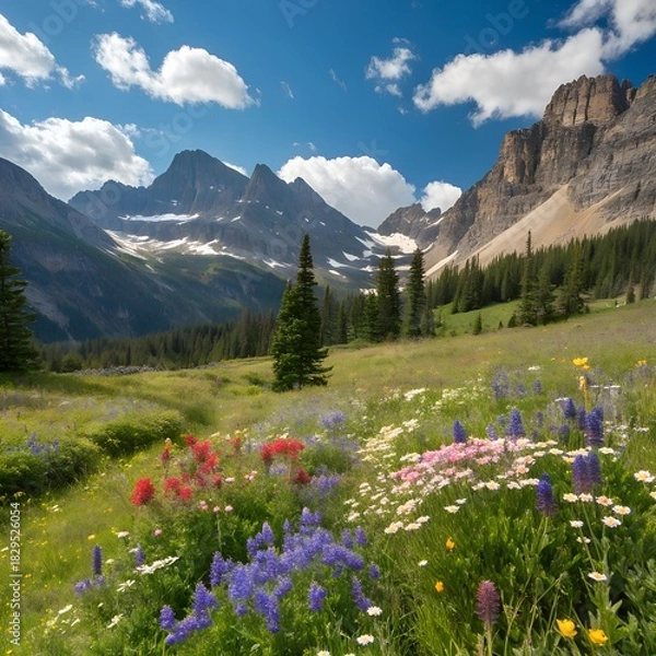Obraz alpine meadow with wildflowers