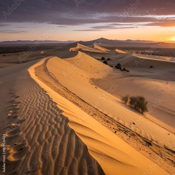 Obraz sunset in the sahara desert