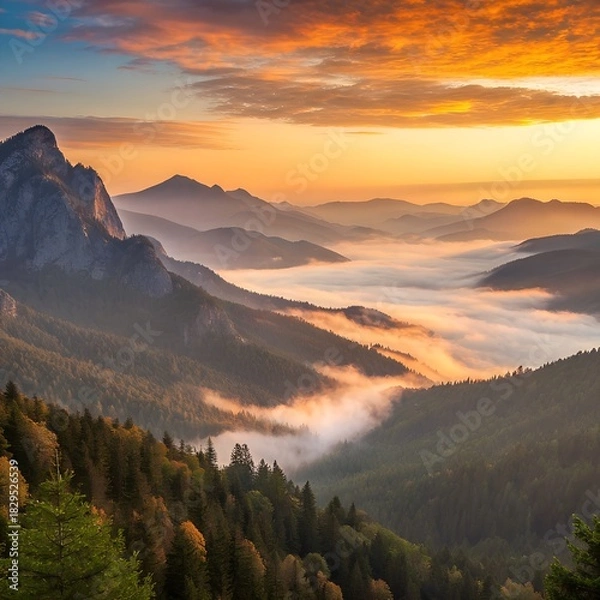 Obraz sunrise in the mountains