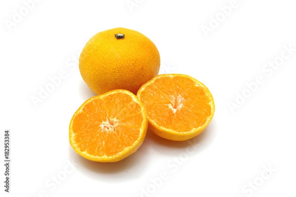 Fototapeta Orange on white background.