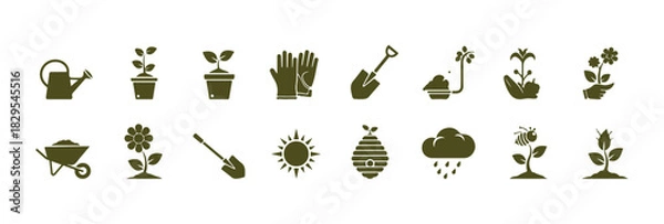 Fototapeta Soulico icon set - Icons for gardening and growing

