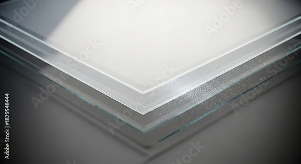 Fototapeta Layered Glass Abstract: Geometric Composition with Subtle Light and Shadow