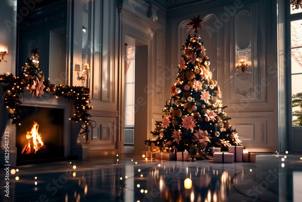 Obraz Sophisticated festive interior with deep warm tones