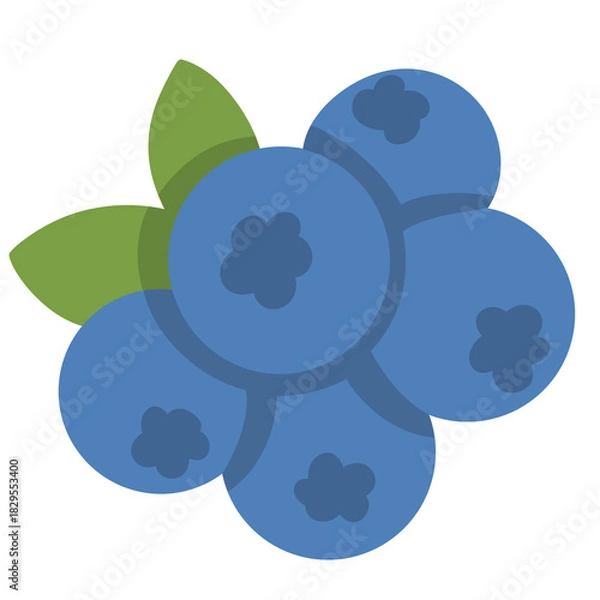 Fototapeta Fresh Blueberries: A vibrant cluster of ripe blueberries and lush green leaves, a visual symphony of nature's bounty and the simple pleasures of a delicious treat.