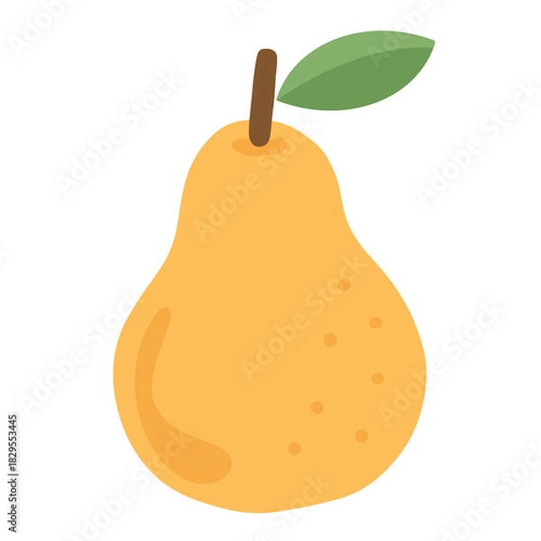 Fototapeta Fresh Pear: A single ripe pear, golden and inviting, stands out against background. Its form and vibrant color are a visual treat for any audience.