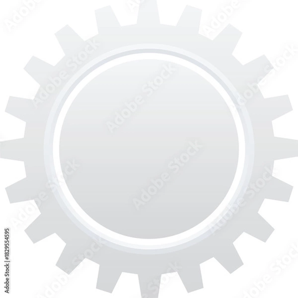 Fototapeta Isolated Silver Gear Icon on Black Background