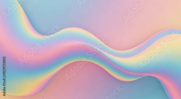 Fototapeta Pastel Rainbow Wave Abstract Background Fluid Gradient Soft Colorful Modern Design.