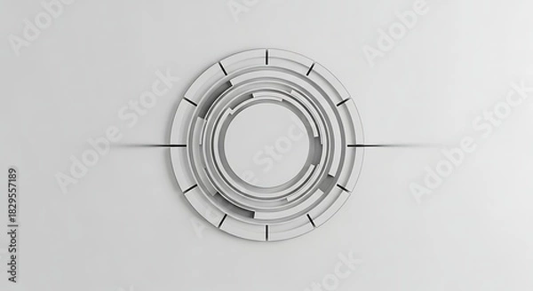 Fototapeta Minimalist Abstract Circular Design with Geometric Elements and Shadow Play.