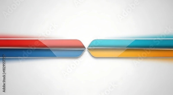 Fototapeta Abstract Colorful Bars with Glossy Finish on White Background.