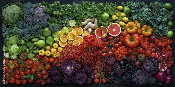 Obraz Colorful and Fresh Vegetable Display