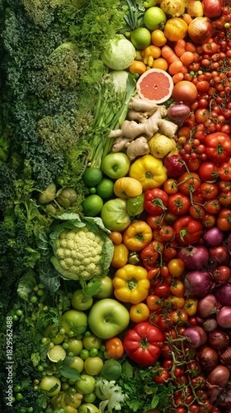 Obraz Colorful Fruit and Vegetable Display