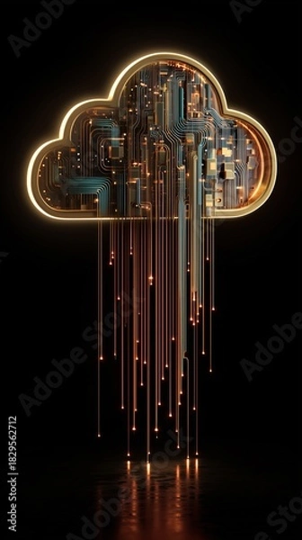 Obraz Multi-LED Neon Cloud Light Installation