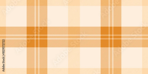 Fototapeta Luxurious seamless textile tartan, golf texture check pattern. Cotton plaid background vector fabric in orange and antique white colors.