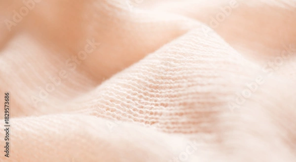 Obraz Soft Wool knitted background. Light pastel Alpaca wool mohair clothes texture closeup. Cashmere Soft and fluffy merino wool macro shot. Woolen fabric backdrop.