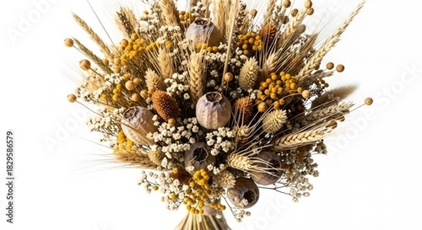 Fototapeta Dried flower bouquet arrangement rustic and natural style perfect for home decor and gifts
