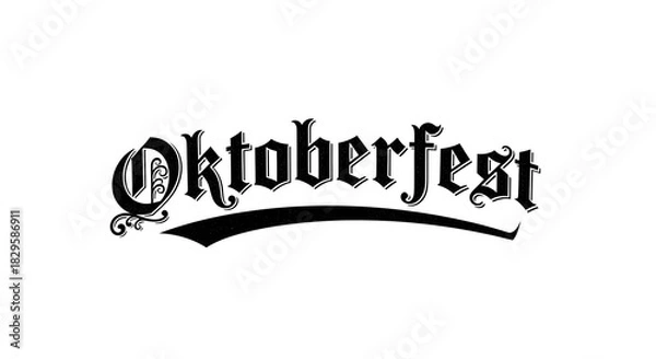 Fototapeta Oktoberfest text design vintage style lettering for festive celebrations isolated on white backgroun