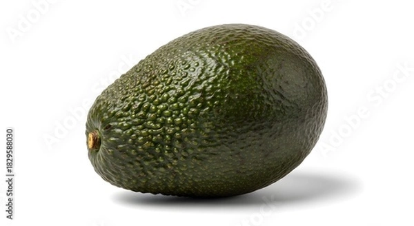 Fototapeta Single fresh avocado whole and ripe isolated on white background