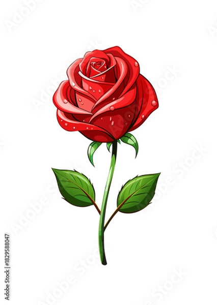 Obraz red rose isolated on white