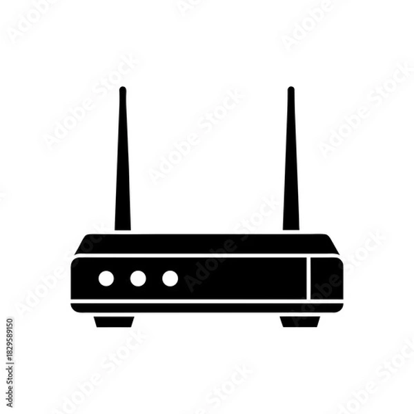 Obraz Wireless internet router device silhouette icon for connectivity