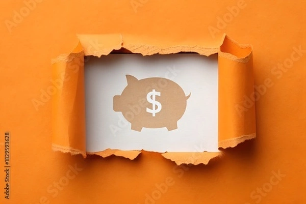 Obraz Torn paper and wall with holes vintage texture