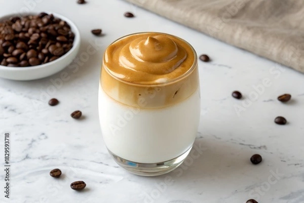 Obraz Coffee beans chocolate and cinnamon in a cup